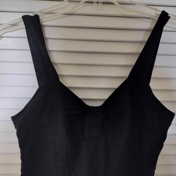 Ann Taylor Factory Petites Black Linen Sleeveless Romper Size 4P - Picture 7 of 10